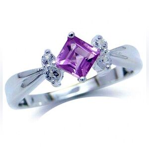 Very pretty 14K Genuine Amethyst and Sapphire Accent Delicate